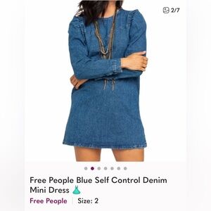 Free People Blue Denim Mini Dress size 2 euc